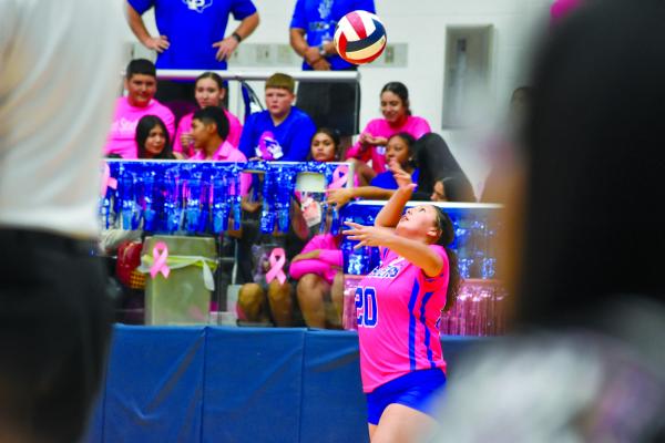 Sophia Hernandez serves it up in this Oct. 3 file photo. Photo by Julie Myers