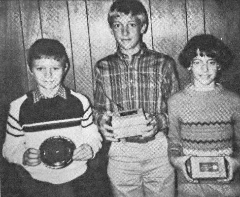 December 1987 … Several Pecos County 4-H members who placed first in the county 4-H show in November competed on the district level in Stanton Saturday. Winners from the county are, from left, Clint Harris, Iraan, first in Nutritious Snacks and Desserts, Junior I Division; John J. Foley, Sheffield, second in the Main Dish class, Junior II Division, and Katherine Foley, Sheffield, third in the Main Dish class, Junior I Division.