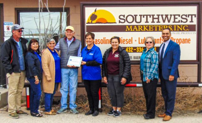 Southwest Marketers owner Bently King was presented a Business Spotlight award by the Fort Stockton Chamber of Commerce on Feb. 13. Courtesy Photo
