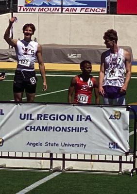 Iraan’s Michael Smith advanced to the State Track Meet after placing second in the 100-meter dash Saturday at the regional track meet in San Angelo. Courtesy photo