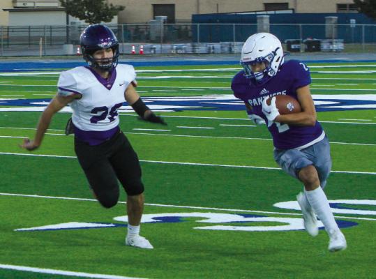 The Junior Varsity Panthers overcame a slow start and dominated Pecos 54-8, last Thursday night. Photo by Kerry Waldrip