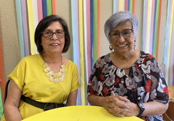 Olga Sanchez, left, and Santa Acosta, right, are pictured at the Mesquite Tree Gifts, Ice Cream & Coffee Shop a few weeks. The pair have been friends for over 50 years.