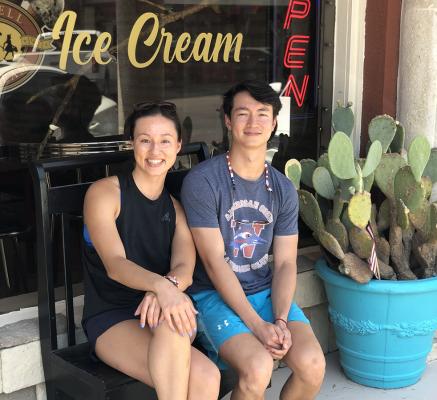 Siblings Asai and PJ stopped to visit a friend in Fort Stockton on Monday, August 9. During their brief visit, they whisked through downtown to enjoy some tacos and fresh coffee. Photo by Jeremy Gonzalez