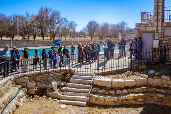 The first ever SpringsFest was held on March 12, 2021, featuring a stop at the Comanche Springs swimming pool – an area that was previously consumed by a natural spring pool before the current structure was built. File Photo