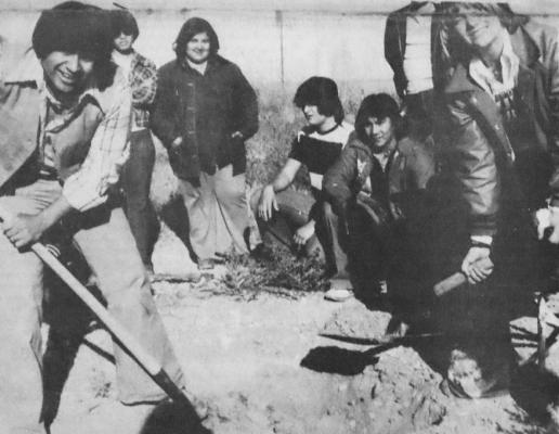 April 1978: OPENING THE DIG – Jacob Primera (left) and Pam McLaren open a dig for one of two archeology classes, instructed by Gregg McKenzie. Students dug up “simulated” archeological treasure troves - burial sites put in the ground by the other archeology class. The class was one of the most ambitious projects undertaken by a Fort Stockton High School class.