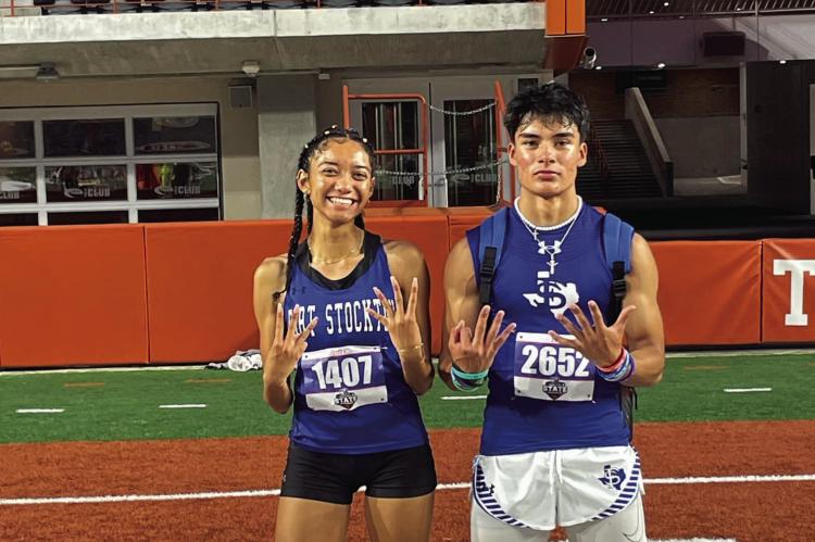 Fort Stockton track athletes Alissandra Jackson and Eduardo Hernandez represented FSHS with a stellar showing at the 2024 University Interscholastic League State Track &amp; Field Meet. Jackson set a new school record and placed seventh in the 400m race. Hernandez had an impressive 200m time of 22.38, placing eighth. Courtesy photo