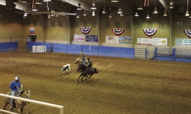 Teams from all over West Texas took part in the Arnulfo Molinar benefit roping this past Saturday at the Pecos County Civic Center. Photo by Kerry Waldrip