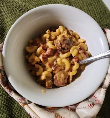 One pot andouille pasta skillet