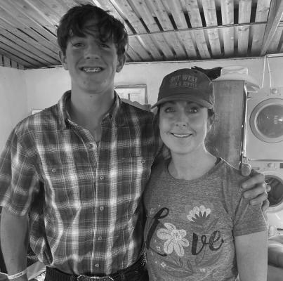 Sawyer Downing, with his mom, Sarah, who was also a Rotary Exchange student.