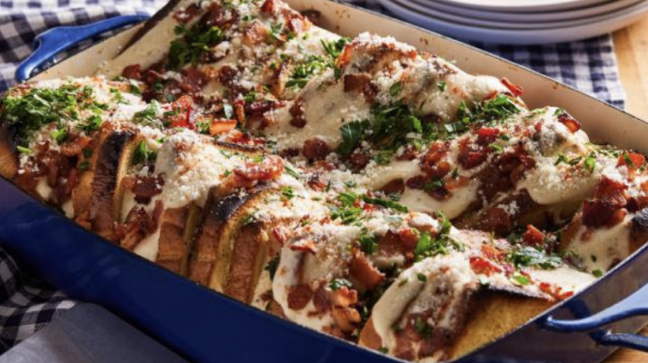 Hot brown-stuffed French toast