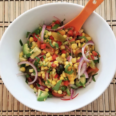 Corn and avocado salad