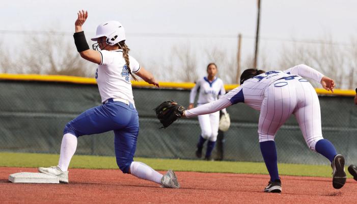 Yadira Hernandez slides safely into second base past Clint shortstop Christina Lopez in Saturday’s 6-0 Prowler win. Photo by Shawn Yorks