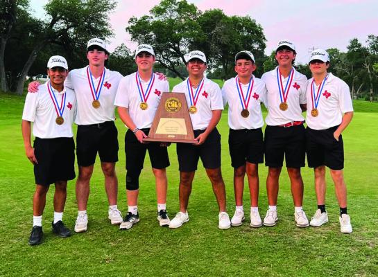 Iraan Golf team celebrating their State Championship Success Photo courtesy of Katrina Kent
