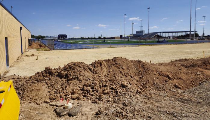 Construction begins for the Athletic Field House at Panther Stadium. Photo by Tristian Barragan