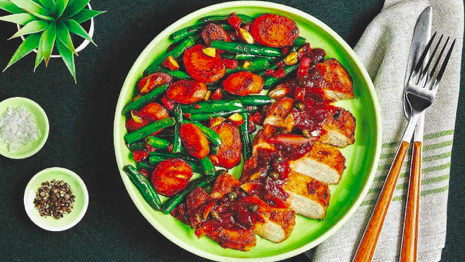 Pork Chops with Tomato Caper Sauce by Green Chef