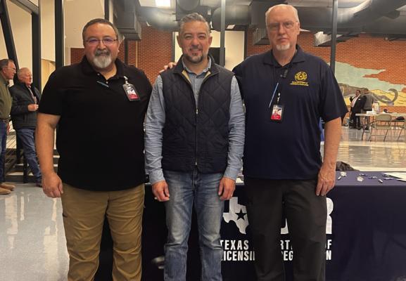 Texas Senator César J. Blanco looks over information from the local Fort Stockton Lion’s Club during Saturday’s State Resource Fair. Courtesy photo