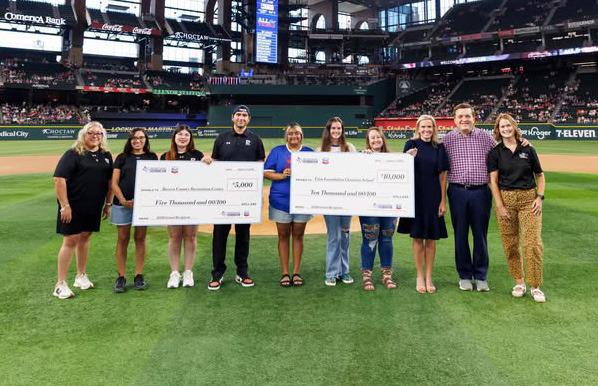 Firm Foundation Academy School received the $10,000 donation from Cheveron, Texas Rangers Baseball Foundation at their Aug. 3rd game. Courtesy photo of Texas Rangers Baseball Foundation