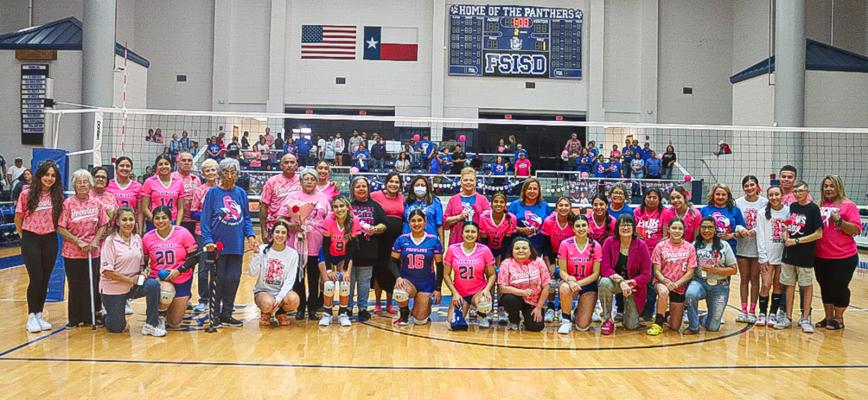 The Fort Stockton High School freshman, junior varsity and varsity volleyball teams honored cancer survivors and remembered loved ones lost to cancer prior to Tuesday’s varsity volleyball match versus Midland Greenwood. The team has will continue to wear their pink jerseys, which were provided by the Reeves Memorial Foundation, in October in honor of Breast Cancer Awareness Month. Survivors honored at Tuesday’s game included: Aracely Calderon, Hortensia Chavarria, Delilah Urias, Margaret Lopez, Cole Mitchel