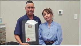 Mayor Casias issued a proclamation endorsing Thursday, September 11, as “Patriot Day and National Day of Service and Remembrance” in Fort Stockton. Adding to the observance, Nancy Olvera generously donated an American flag to be raised during the Patriot Day ceremony at Historic Fort Stockton. Photo by Joh Covington