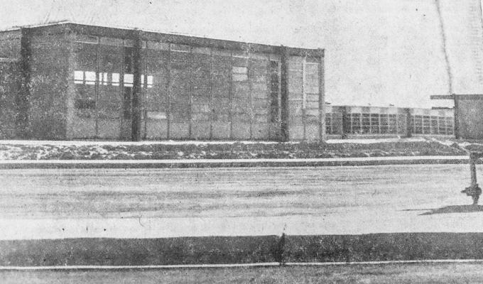 January 1958: NEW SCHOOL – Alamo Elementary School was scheduled to be accepted by the Fort Stockton School Board Thursday and classes are to be held in the new 18-classroom building Jan. 6, 1958, when classes resume after the Christmas vacation. This view shows the band-assembly room at left and parts of two of the three classroom wings, at right.