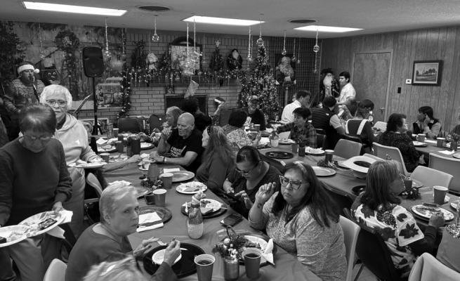 The Senior Center’s largest crowd ever at the December potluck. Courtesy Photos
