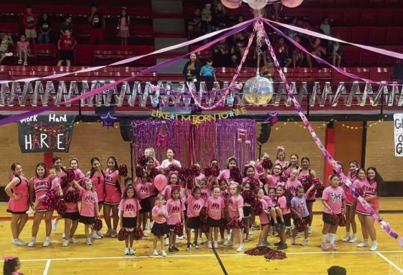 Future Braves Shine at Mini Cheer Camp — Iraan’s Mini Cheerleaders wrapped up a fun-filled week of cheers, dancing and Brave spirit, showing off their skills at the pep rally alongside their Varsity and Junior High role models.The future of Iraan Cheer. Courtesy Photo of Iraan ISD