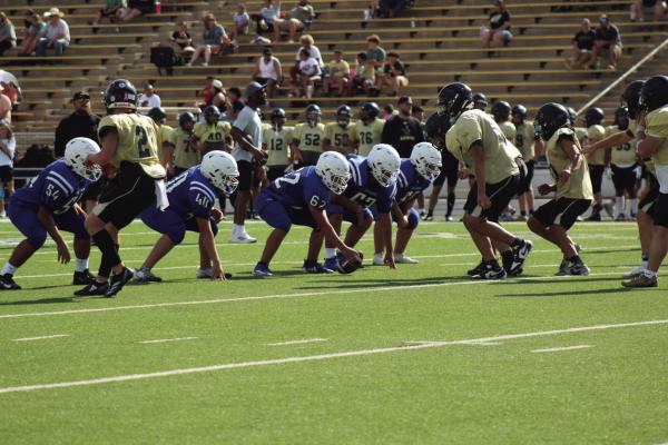 Fresh Football Season — After wrapping up two competitive scrimmages, the Panthers now shift their full focus to the start of the 2025 season as they prepare to hit the road and face the San Angelo Lake View Chiefs this Friday, August 29. Photo by Karen Villanueva