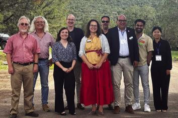 This year’s BOV speakers. From left to right, B-G Andersson, Karl Gebhardt, Laurel Weiss, Andreas Matouschek, Katie Kizziar, Niv Drory, Taft Armandroff, Mahdi Qezlou, and Kuan Wang. Photo by Cara Arlauskas, McDonald Observatory.