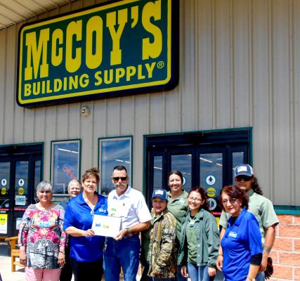 The Fort Stockton Chamber of Commerce presented McCoy’s with a Business Spotlight Certificate on March 21. The business is located at 1300 N. Highway 285. Courtesy Photo