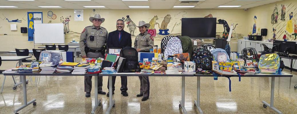 Local Texas Department of Public Safety station based in Fort Stockton generously donated school supplies for Fort Stockton ISD students. The donated supplies will be distributed among our FSISD campuses and put to great use throughout the school year. FISD noted, “We are incredibly grateful for our local first responders and their continued support of our students, schools, and community.”