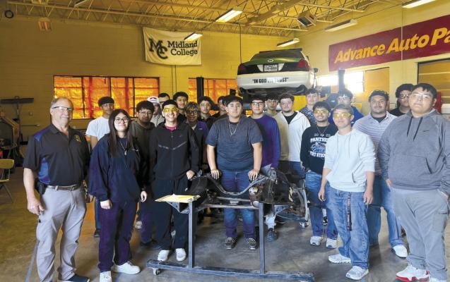 The WRTTC tour for the freshman students of FSHS included the Automotive Technology program at Fort Stockton High School, where students learned the importance of practical skills such as basic vehicle maintenance. Courtesy Photo