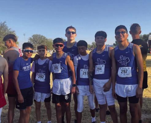 Tall City Invitational Cross Country — Pictured here, from left to right, are Omar Aguilar, Roger Cortez, Octavio Ronquillo, Tyler sexton, Angel Marquez, Santiago Rodriguez, and Teddy Soto. Courtesy Photo