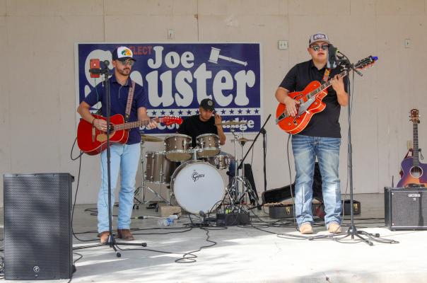 Saturday’s meet and great, hosted by Pecos County Judge Joe Shuster, featured live music by Gabriel Natera, left, and Omar Guerrero. The pair played a variety of music for over 300 guests that were in attendance.