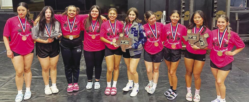 The Fort Stockton Prowler regional powerlifting medalists.