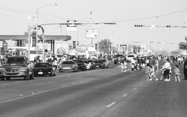 The Big Bend Open Road Race proved to be a tremendous financial benefit for the Fort Stockton economy over the course of the fourday event held from April 21-24. Its success played a large role in the Fort Stockton CVB deciding create Big Bend Open Road Race 2.0. Pictured is the race’s parade on Dickinson Blvd on April 23. Photo by Nathan Heuer