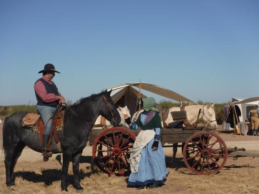 Re-enactors were fully invested in last year’s event, wearing attire that matches the time period (16th-19th century) that is represented during the celebration at Horsehead Crossing. They will do so again this year. Courtesy Photo