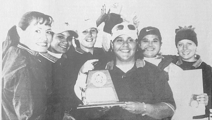 May 8, 1997 issue: OVERJOYED – Prowler golf team members revel in their district championship, which led to second place in the regional tournament. Advancing to state in Austin will be Coach Rachel Tavarez, Erica Villarreal, McKaylie Campbell, Raquel Martinez, Renee Gonzales, and Becca Porter.