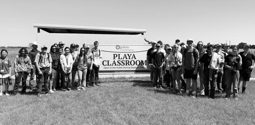 STUDYING WATER STEWARDSHIP - Members of the 4-H Pecos River Club gather outside the Playa Playroom during an educational session. Led by Mrs. Patina Crowder, the club’s Aquatics Project is a partnership between the Friends of the Pecos River and Pecos County AgriLife designed to engage students in aquatic science and river health. Courtesy Photos