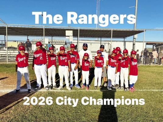 BASEBALL GREATS — The Rangers captured the 2026 Major League City Tournament championship after a strong postseason run. The Red Sox earned runner-up honors, while the Diamondbacks finished third. The department noted that several games during the tournament came down to dramatic finishes, including extrainning battles and last-at-bat victories that kept fans engaged throughout the week. Courtesy Photo