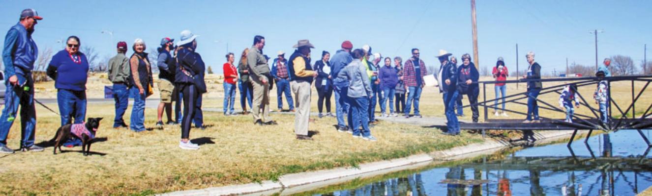 Comanche Springs fascinates many during the few months it fills the canal in Rooney Park and the Comanche Creek every year. Pictured is a group of attendees at the first ever SpringsFest event that was organized by Texas Water Trade on March 12 of this year. Photo by Nathan Heuer
