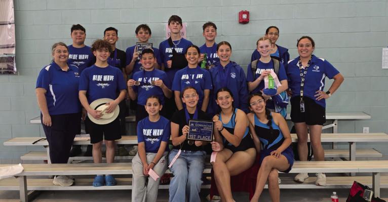 The Fort Stockton Middle School Swim Team closed out their season with a powerful showing at the Jr. Comanche Swimming Invitational on Friday, April 25, capturing 2nd place overall team finish with 326 points. Courtesy Photo