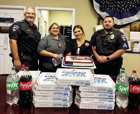 The Fort Stockton Police Department thanked Eternity Funeral Home for the pizza and cake that they brought to the department in observance of September 11. Courtesy Photo