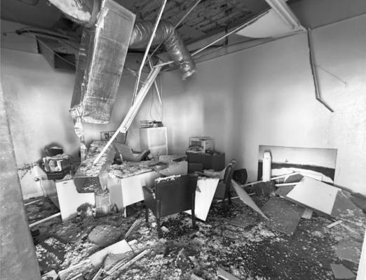 Pictured is the old Pioneer building on Nelson Street. After a storm last June, the ceiling caved in and was unsafe for occupation. The building was sold to the city of Fort Stockon, and the photos show the before and after of the City’s cleanup efforts. Pioneer photo