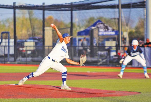 Felipe Sotelo had one of his best career outings on the mound for the Panthers on April 8 against Greenwood. Sotelo had a career-high three strikeouts in four innings of work. Sotelo has a 2.86 ERA against district opponents this season. Photo by Nathan Heuer