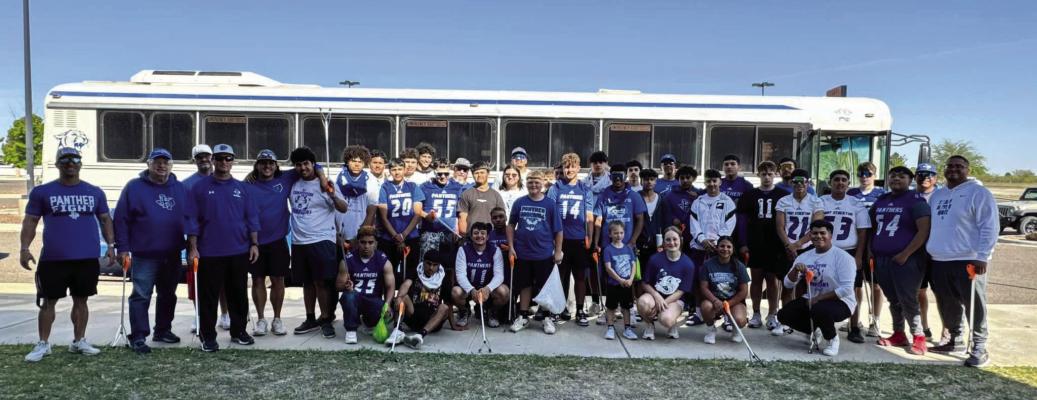 The Fort Stockton Panthers helped beautify the city during the Annual cleanup event earlier this month.
