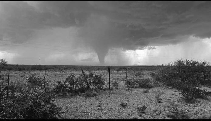 A powerful and scary sight put an end to the Cinco De Mayo celebrations this past Saturday in Fort Stockton. Storm chasers and brave amateur photographers poured onto social media platforms, sighting the tornadic activity was to the southeast in a very remote rural part of the county. As of press time, no injuries were reported or loss of structure. Photo by Litzy Rodriguez