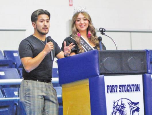 Joseph Diaz, left, and sister Angela Diaz spoke to a large audience at the high school’s annual scholarship banquet on May 12.