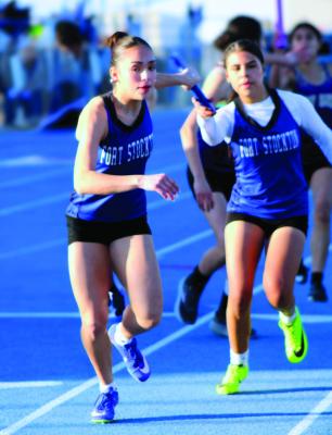 At the Sandhills Relays in Monahans on Feb. 28, the Panthers varsity team earned a fourth-place finish overall with 82.5 points, while the Prowlers varsity team placed sixth, securing 36 points. Photo by Carla Vasquez