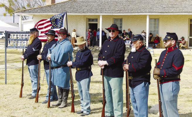 Friends and family gathered at Officers’ Quarters #8 at the Old Fort on Saturday, March 9, to celebrate and memorialize the life of Robert Paul Preston. Robert passed away on Feb. 19, after a brief stay in the hospital. The memorial was marked with a gun and cannon salute from historical reenactors after the flag was flown at half staff. Robert’s widow, Reba, received the flag. Photos by Kerry Waldrip