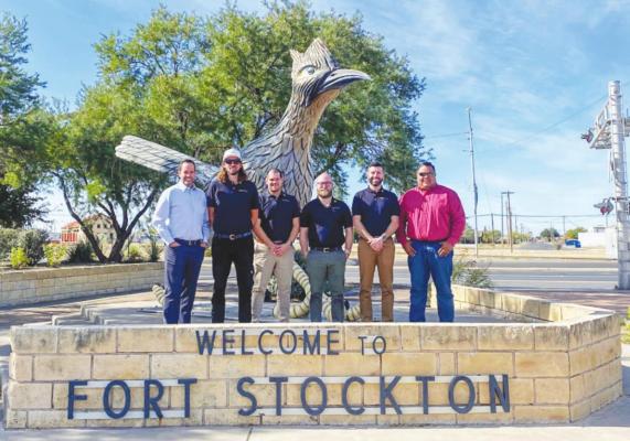 Individuals involved with the development with the new data center project that is set to take place in Pecos County were in Fort Stockton this past week. Pictured from left to right is: Jesse Broderick - Sumit Credits, Jamie McAvity, Ryan Gordon, Richard Godwin, Pierre Depeyster all of Cormint Data Systems Inc, Remie Ramos - Fort Stockton EDC. Courtesy Photo